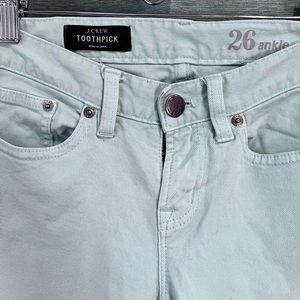 J.Crew Mint Green Toothpick Ankle Jeans